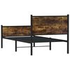 vidaXL Metal Bed Frame without Mattress Smoked Oak 75x190 cm Small Single