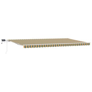 vidaXL Retractable Awning Green and yellow 600 x 300 cm