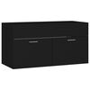 vidaXL Sink Cabinet Black 90x38.5x46 cm Engineered Wood