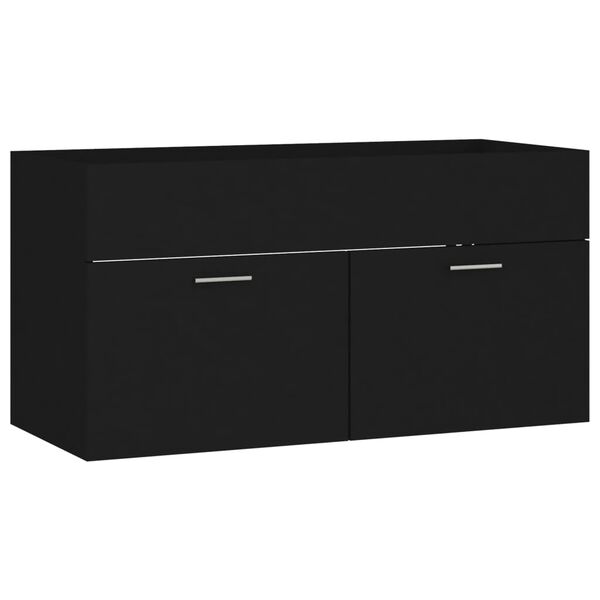 vidaXL Sink Cabinet Black 90x38.5x46 cm Engineered Wood