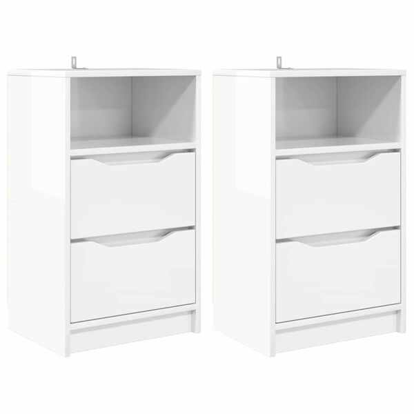 vidaXL Bedside Tables 2 pcs High Gloss White 40 x 30 x 467 cm