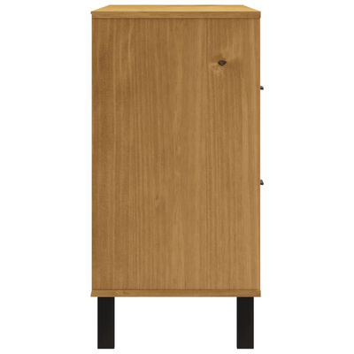vidaXL Sideboard with Glass Door FLAM 110x40x80 cm Solid Wood Pine