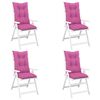 vidaXL Garden Highback Chair Cushions 4 pcs Pink 120x50x7 cm Fabric