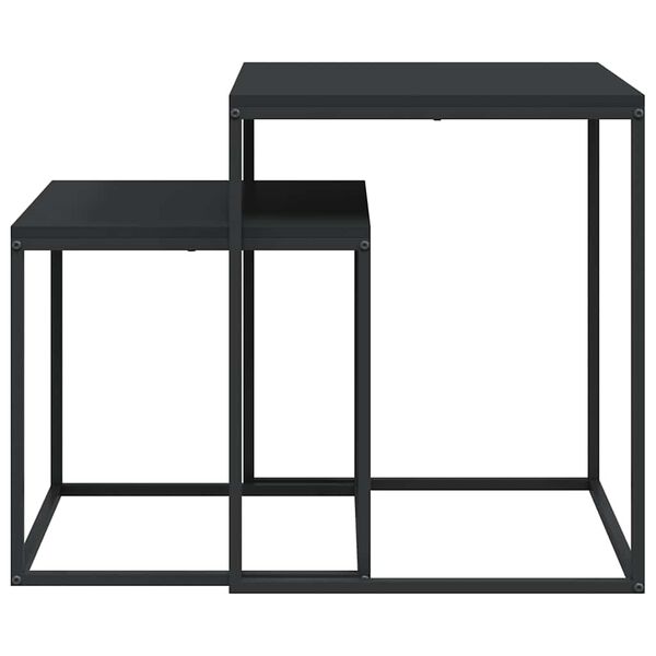 vidaXL Coffee Table Set 2 pcs Engineered Wood and Metal