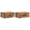 vidaXL Wall-Mounted Bedside Cabinet 2 pcs Old Wood 49 x 34.5 x 20 cm