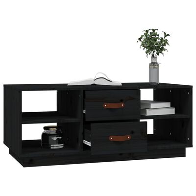 vidaXL Coffee Table Black 100x50x41 cm Solid Wood Pine