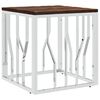 vidaXL Coffee Table Silver Stainless Steel and Solid Wood Reclaimed