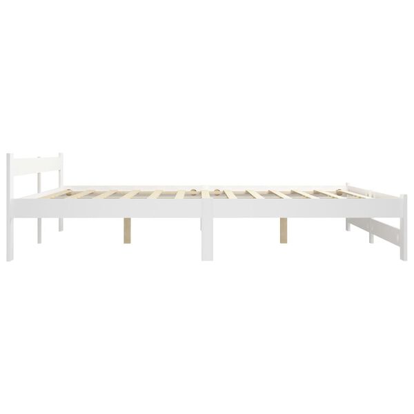 vidaXL Bed Frame without Mattress White Solid Pine Wood 200x200 cm