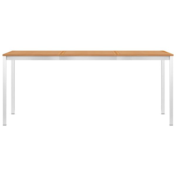 vidaXL 7 Piece Garden Dining Set Solid Teak Wood and Stainless Steel