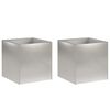 vidaXL Garden Planter 2 pcs Silver 45 x 45 x 45 cm Stainless Steel