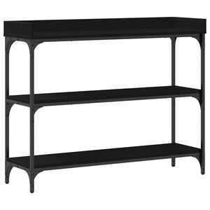 vidaXL Console Table with Shelf Black oak 100 x 30 x 80 cm