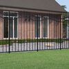 vidaXL Garden Fence with Spear Top Black 239x150 cm Powder-coated Steel