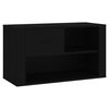 vidaXL Shoe Cabinet Black 80x35x45 cm Engineered Wood