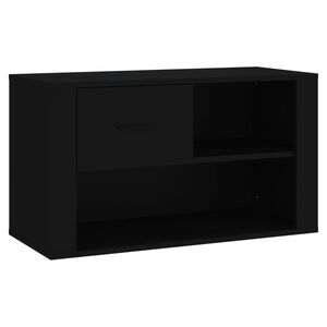 vidaXL Shoe Cabinet Black 80x35x45 cm Engineered Wood