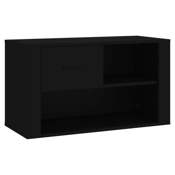 vidaXL Shoe Cabinet Black 80x35x45 cm Engineered Wood