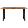 vidaXL Dining Table with Live Edge 160x80x75 cm Solid Wood Acacia