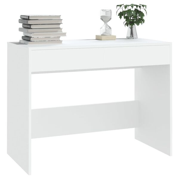 vidaXL Desk White 101x50x76.5 cm Engineered Wood