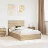 vidaXL Storage Bed with Drawer Sonoma Oak 135 x 190 cm Engineered Wood