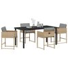 vidaXL Garden Dining Set 5 pcs Beige Poly Rattan