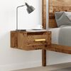 vidaXL Wall-mounted Bedside Cabinet Old Wood 35x35x20 cm