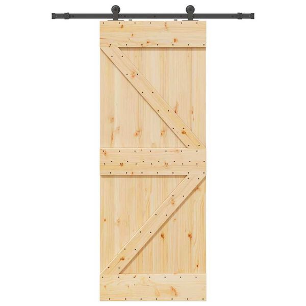 vidaXL Sliding Door with Hardware Set 80x210 cm Solid Wood Pine