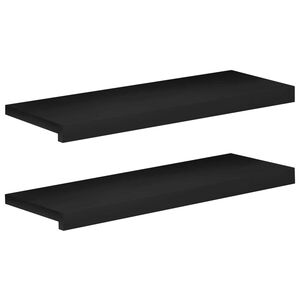 vidaXL Stair Treads 2 pcs 80 x 25 x 2 cm Black Solid Beech Wood