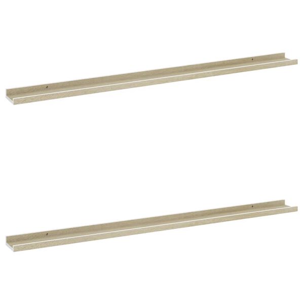 vidaXL Wall Shelves 2 pcs White and Sonoma Oak 115x9x3 cm