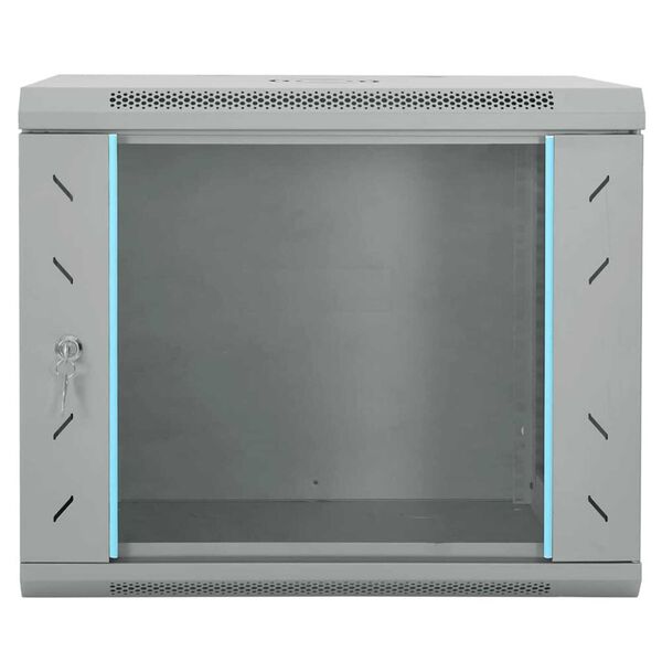 vidaXL Network Cabinet with Storage Grey 60 x 45 x 50 cm Steel