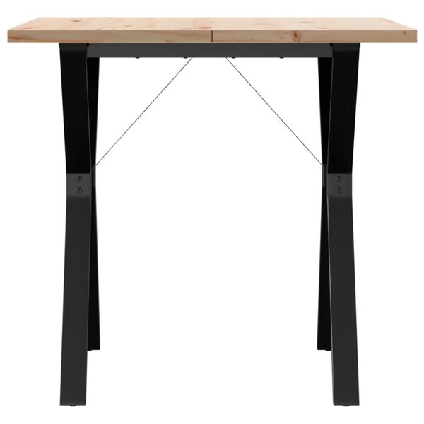 vidaXL Dining Table Y-Frame 80x80x75.5 cm Solid Wood Pine and Steel