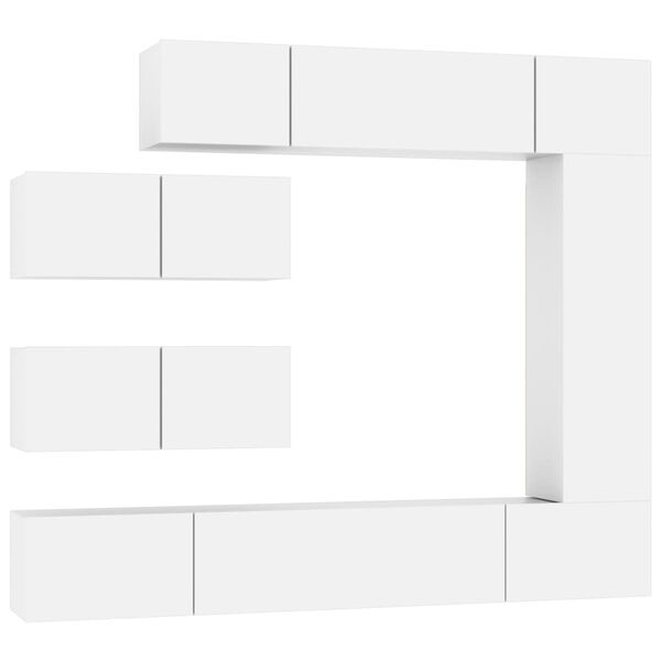 vidaXL 7 Piece TV Cabinet Set White Engineered Wood