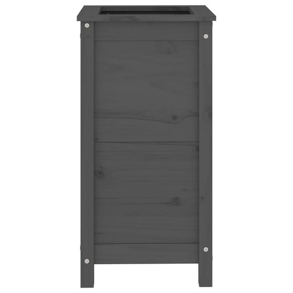 vidaXL Garden Planter Grey 40x40x78 cm Solid Wood Pine