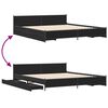vidaXL Bed Frame with Drawers without Mattress Black 200x200 cm