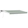vidaXL Manual Retractable Awning with LEDs Green and White 3 x 2.5 m
