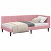 vidaXL Corner Bed Frame with Headboard Pink 90 cm x 200 cm Velvet