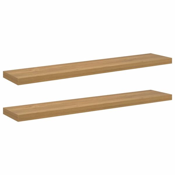 vidaXL Wall Shelf 2 pcs Brown 120 x 23.5 x 4 cm Engineered Wood