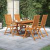 vidaXL 5 Piece Garden Dining Set Solid Wood Acacia 120-170 cm