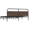 vidaXL Metal Bed Frame without Mattress Brown Oak 200x200 cm