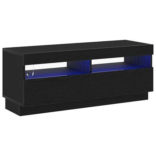vidaXL TV Cabinet Black Oak 100 x 35 x 40 cm Engineered Wood