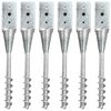 vidaXL Ground Spikes 6 pcs Silver 10x10x57 cm Galvanised Steel