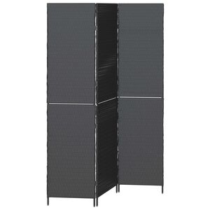 vidaXL Room Divider Folding Manual Black 146 x 180 cm Poly Rattan
