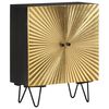 vidaXL Sideboard with Brass Front 60x30x74 cm Solid Mango Wood
