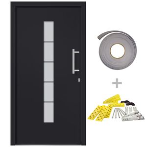 vidaXL Front Door Aluminium and PVC Anthracite 100x200 cm
