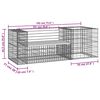 vidaXL Garden Bench with Gabion Basket Impregnated Wood Pine