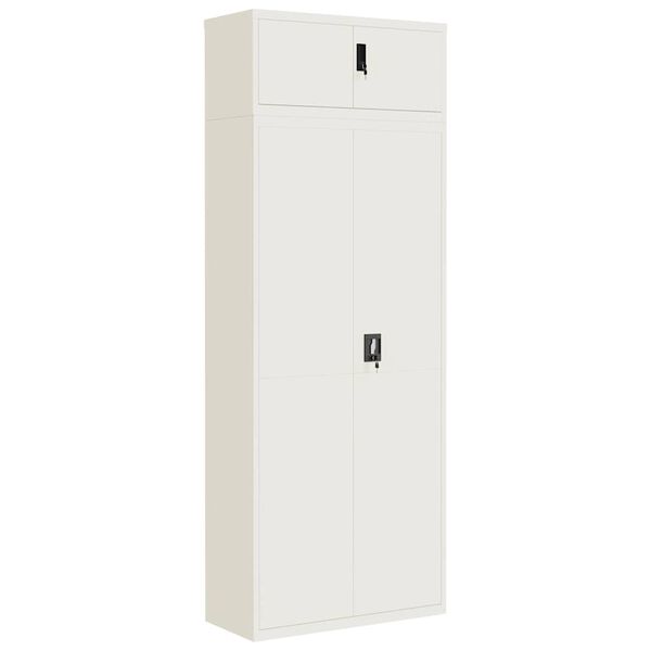 vidaXL File Cabinet White 90x40x240 cm Steel
