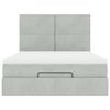vidaXL Ottoman Bed with Mattresses Light Grey 140x200cm Velvet