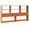 vidaXL Bookcase Bed Frame Wax Brown 180 x 200 cm Solid Pine Wood