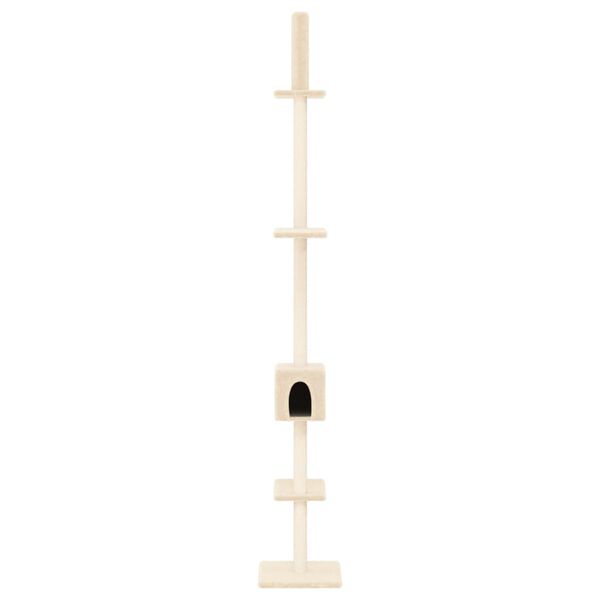 vidaXL Floor to Ceiling Cat Tree Cream 250.5-276.5 cm