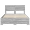 vidaXL Bed Frame with Drawer Grey Sonoma 140 x 190 cm Engineered Wood