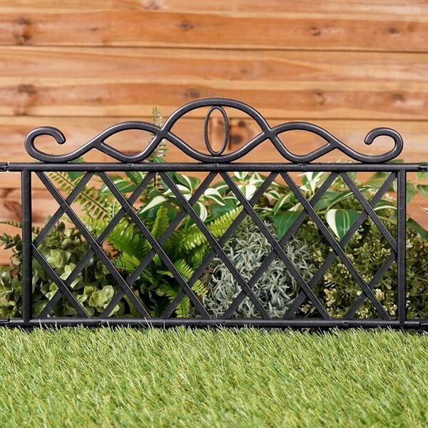 ProGarden Decorative Garden Fence 5 pcs PP Black 48x34 cm