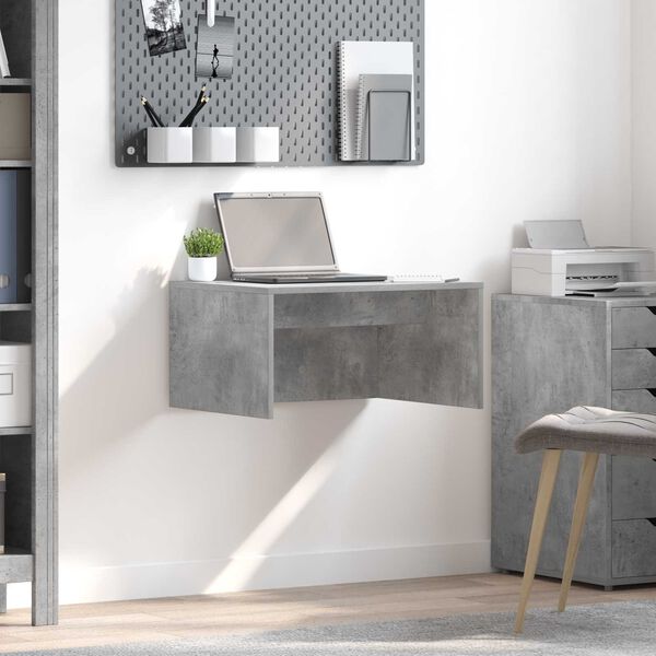 vidaXL Wall-Mounted Desk Concrete Grey 60 x 45 x 30 cm Engineered Wood